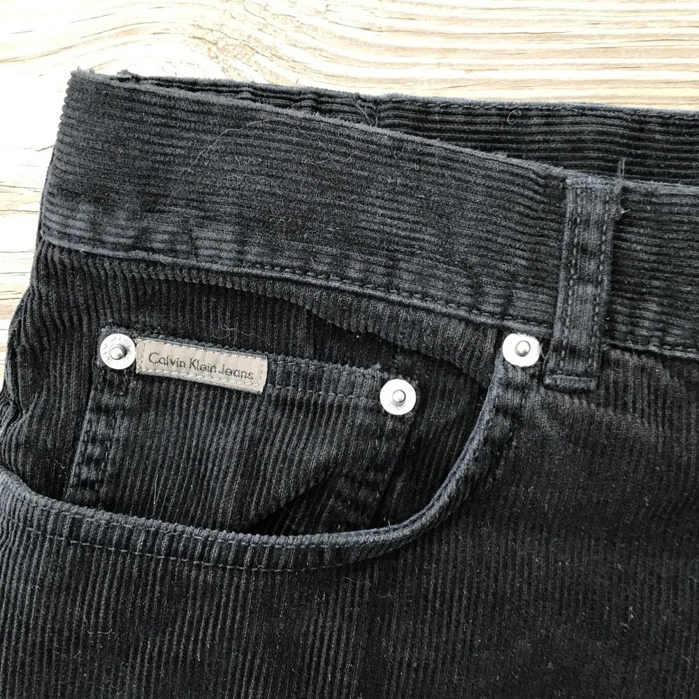 Calvin Klein Jeans Men Corduroy Black Pant Cotton - Picture 3 of 8